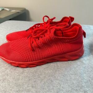 Mens Red Mesh Lightweight Breathable‎ Athletic Running Sneakers Shoes